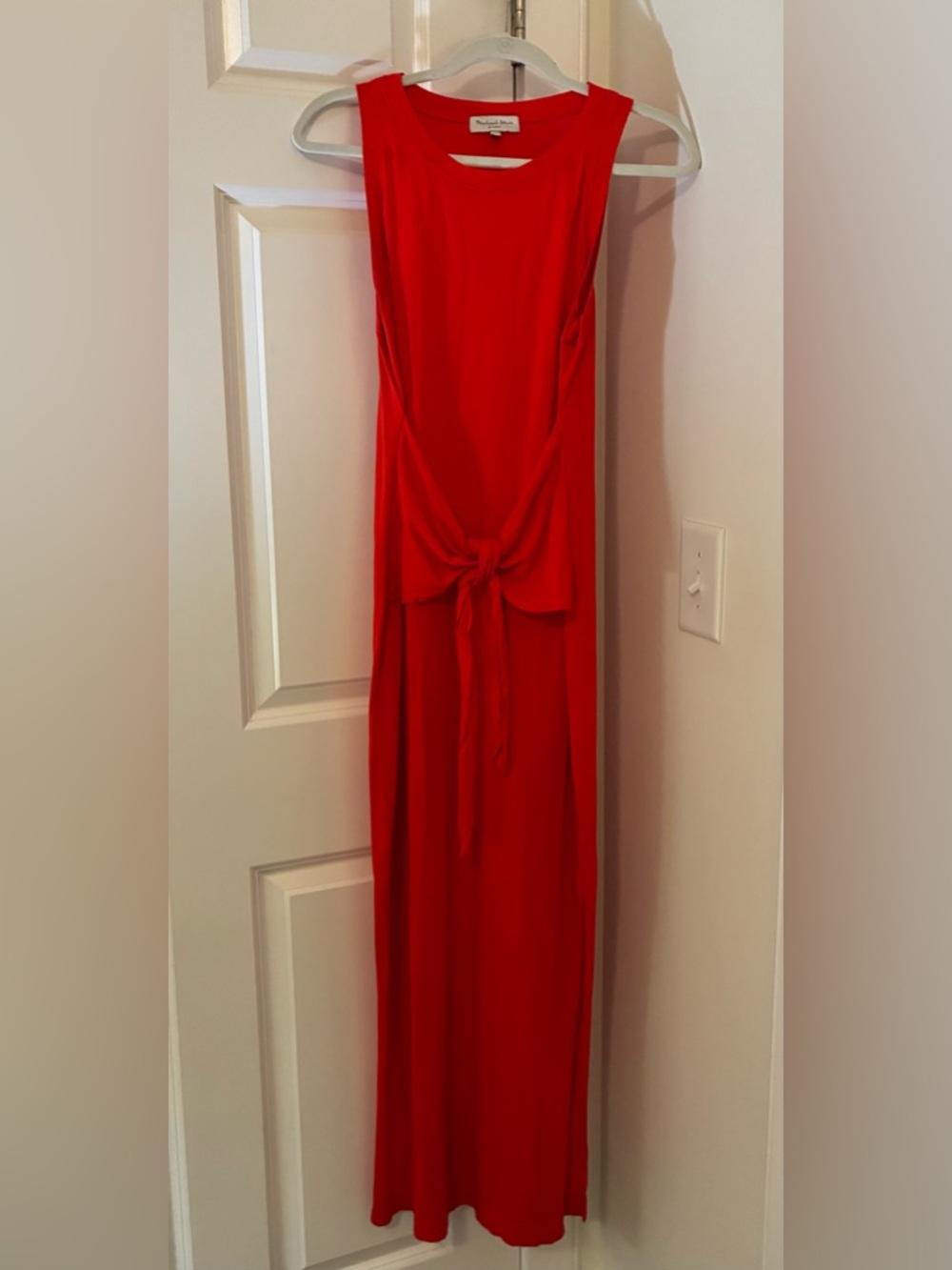 Michael Stars Anthropologie Bright Red Tie-Front Maxi Dress - Picture 2 of 4
